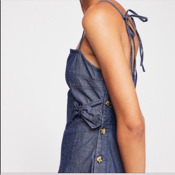 NWOT Free People Brittany Chambray Jumpsuit - Picture 3 of 6
